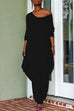 Karleedress Solid Long Sleeve Baggy Drape Jumpsuit