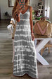 Karleedress V Neck Sleeveless Tie Dye Casual Maxi Dress