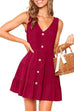 Karleedress Solid Button Down Swing Tank Dress