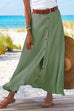 Karleedress Button Down Cotton Linen A-line Maxi Skirt