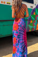 Karleedress Criss Cross Backless Tie Dye Maxi Cami Dress