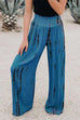 Karleedress Frilled Elastic High Waist Wide Leg Tie Dye Pants