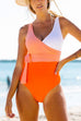 Karleedress Color Block Bow Knot One Piece Swimsuit