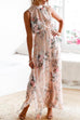 Karleedress Backless Split Floral Sleeveless Maxi Dress