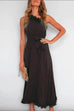 Karleedress One Shoulder Tie Waist Ruffle Maxi Dress