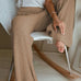 Karleedress High Waist Wide Leg Ribbed Knit Pants