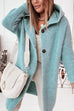 Karleedress Drop Shoulder Buttons Hoodied Sweater Cardigan