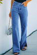 Karleedress Distressed Wide Leg Side Split Jeans