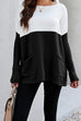 Karleedress Long Sleeve Color Block Pockets Knit Pullovers