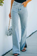 Karleedress Distressed Wide Leg Side Split Jeans