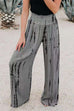 Karleedress Frilled Elastic High Waist Wide Leg Tie Dye Pants