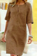 Karleedress Kathy Half Sleeve Cotton Linen Shift Dress