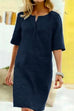 Karleedress Kathy Half Sleeve Cotton Linen Shift Dress