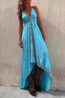 Karleedress V Neck High Low Hem Tie Dye Maxi Cami Dress