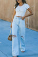 Karleedress High Waist Wide Leg Ripped Jeans