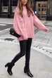 Karleedress Oversized Mockneck Cable Knit Winter Sweater