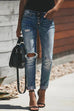 Karleedress Button Down Ripped Distressed Skinny Jeans