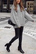 Karleedress Oversized Mockneck Cable Knit Winter Sweater