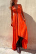 Karleedress V Neck High Low Hem Tie Dye Maxi Cami Dress